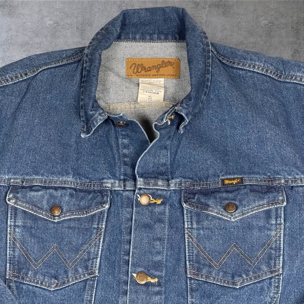 Wrangler Denim Trucker Jacket Mens XL Unlined‎ Western Rodeo Ranch Rodeo - Picture 2 of 9
